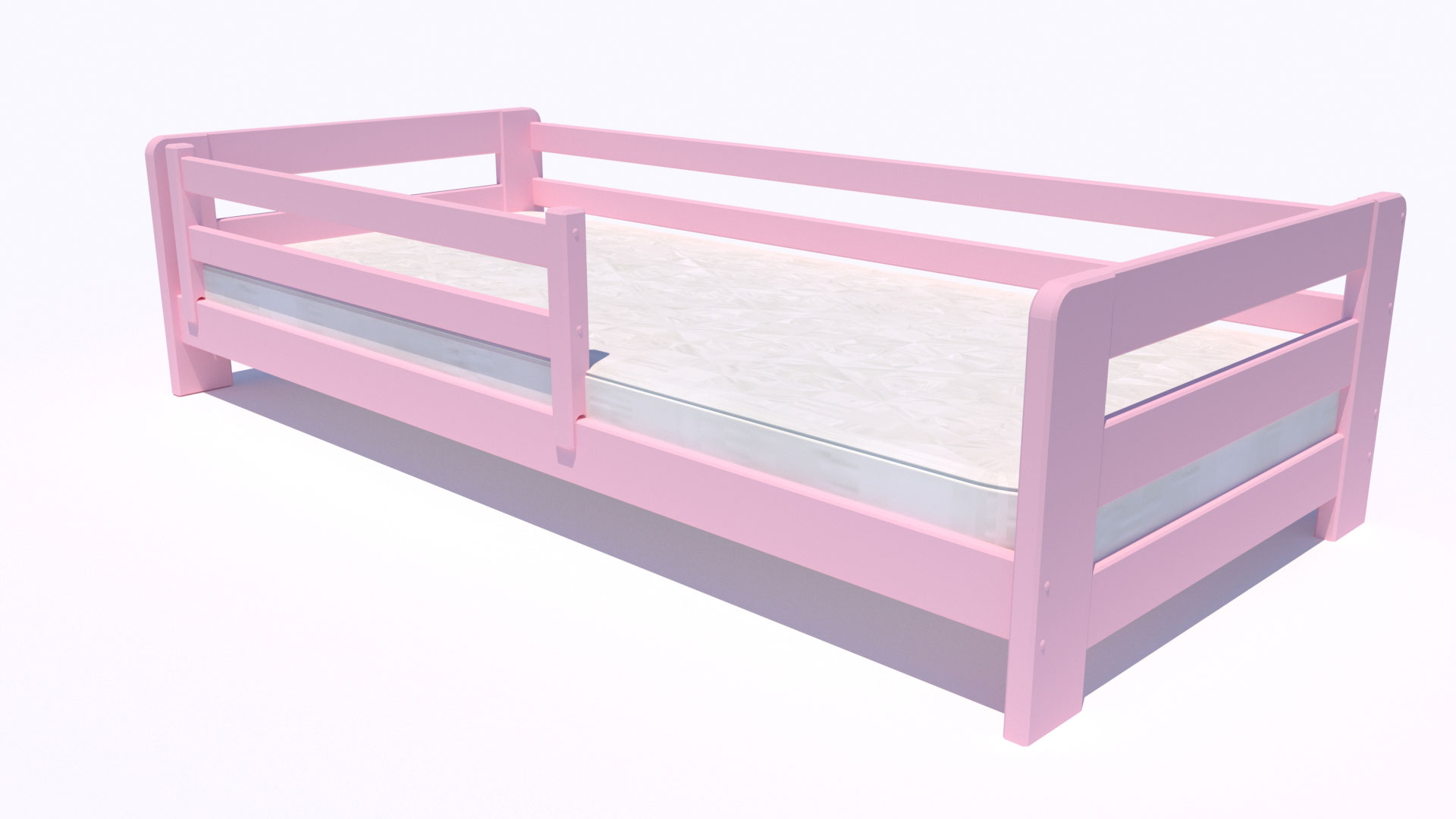 Różowe łóżko dziecięce dla dziewczynki