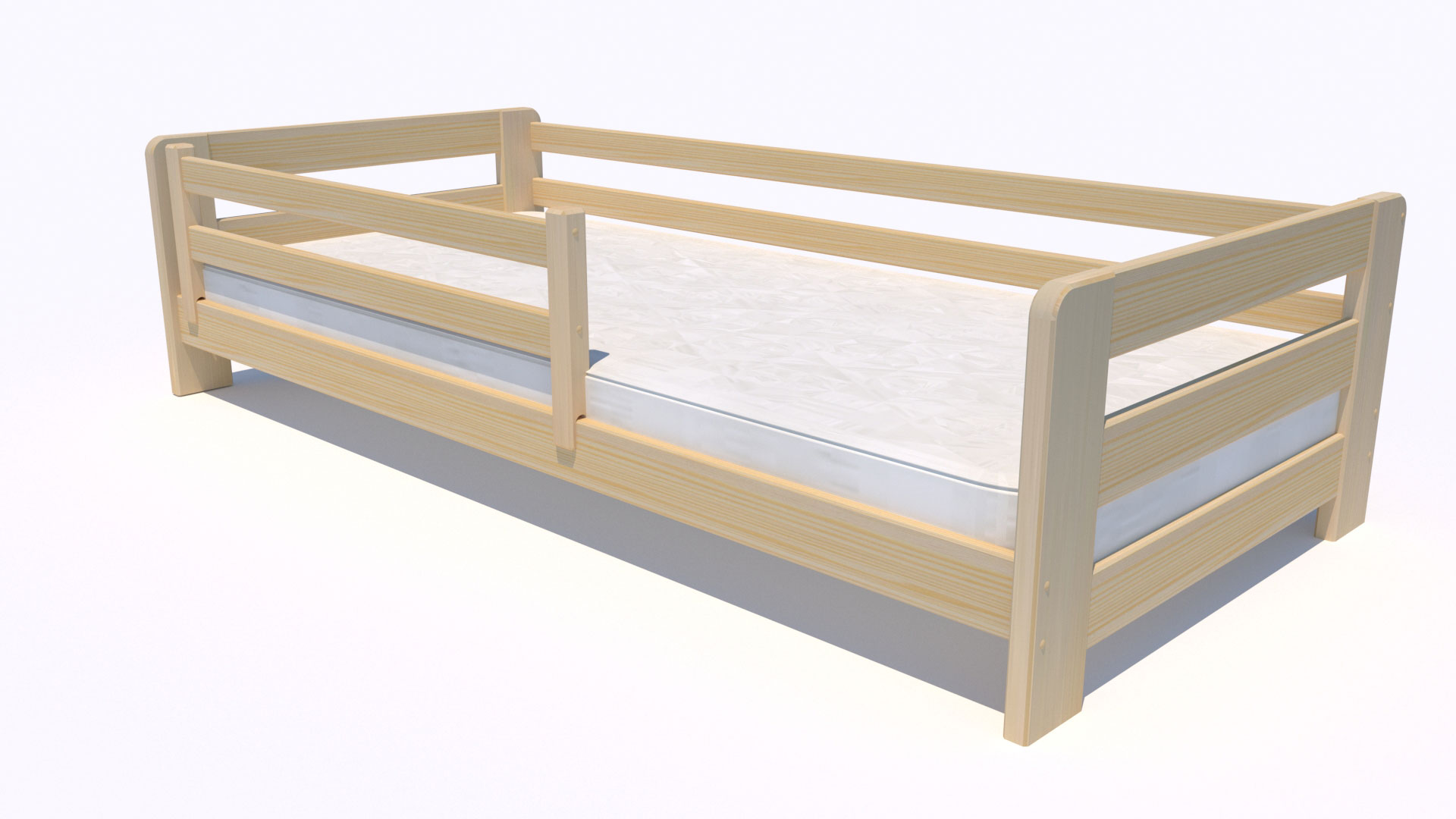 Łóżko dziecięce w drewnianym kolorze