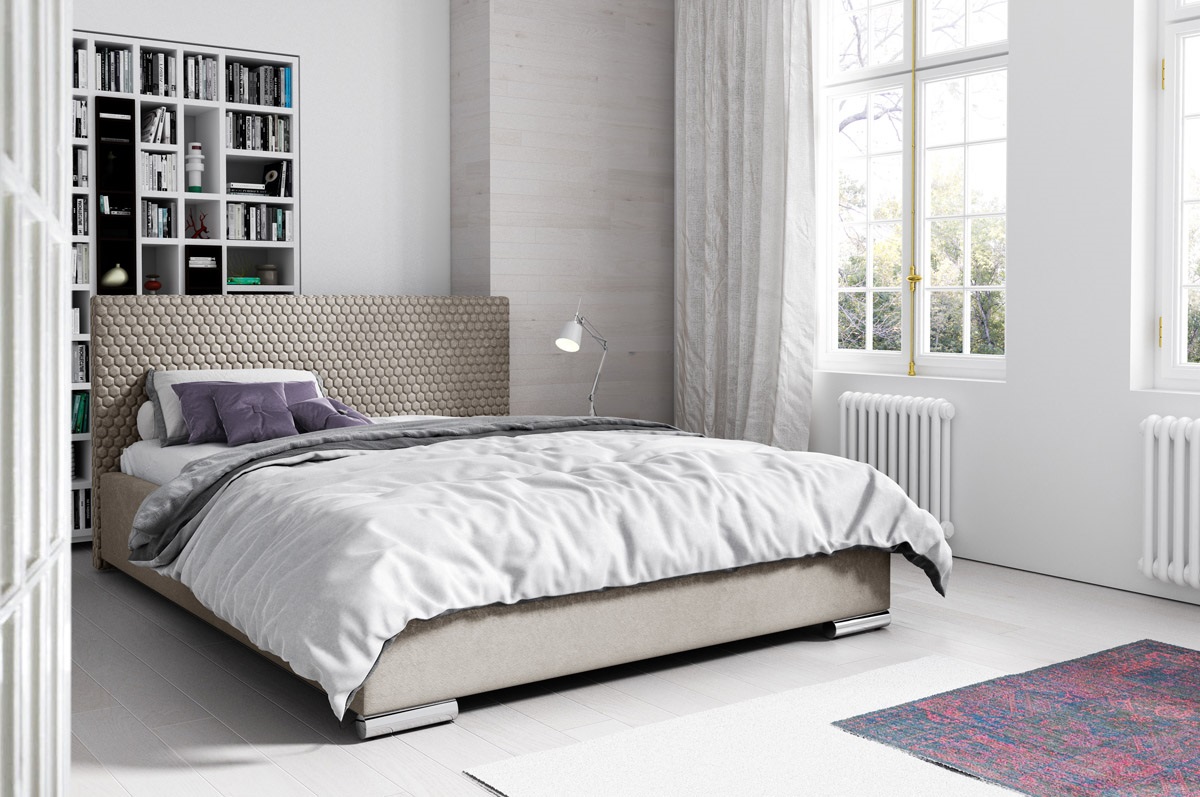 Eleganckie łóżko tapicerowane