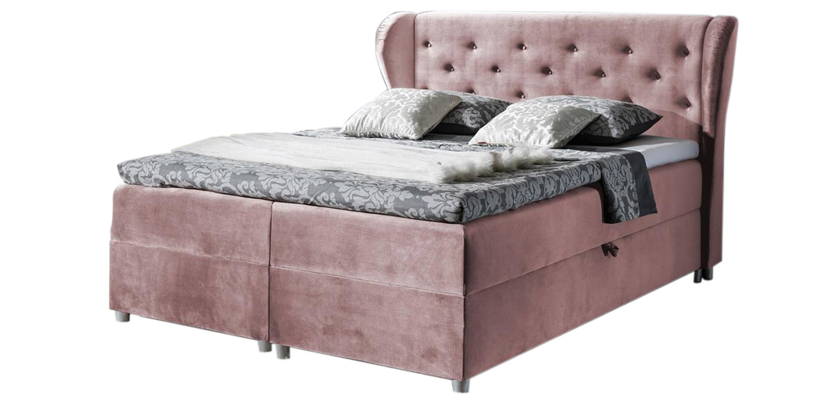 Eleganckie łóżko kontynentalne z zagłówkiem
