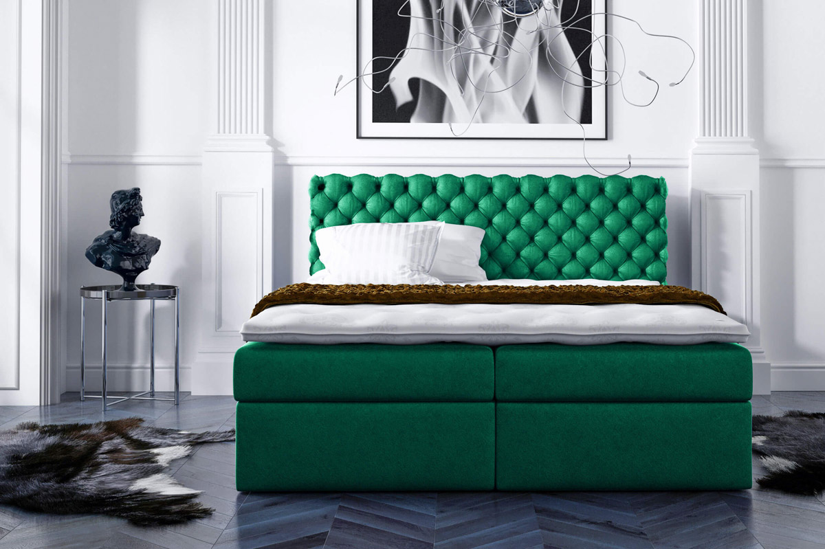 Eleganckie łóżko kontynentalne z materacem
