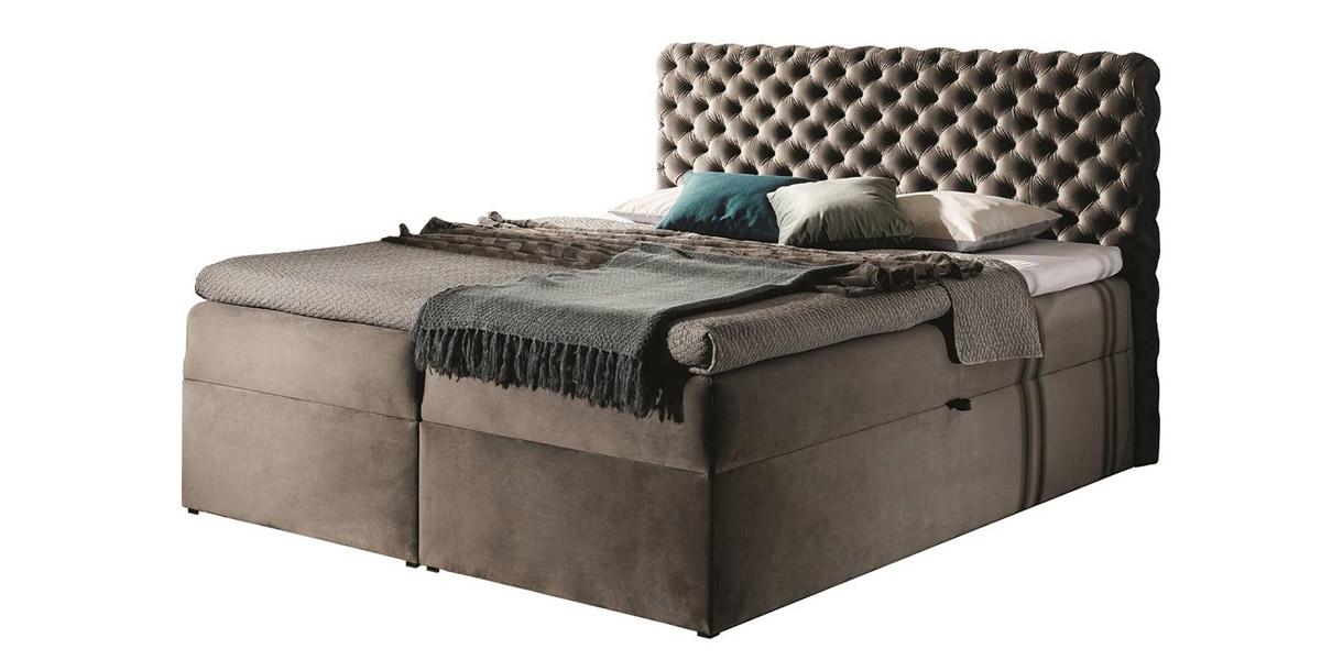 Eleganckie łóżko kontynentalne z zagłówkiem